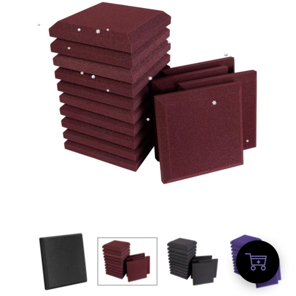 Auralex SonoFlat Panels, beveled acoustic foam 14 sq ft. (USED) Red Studiofoam